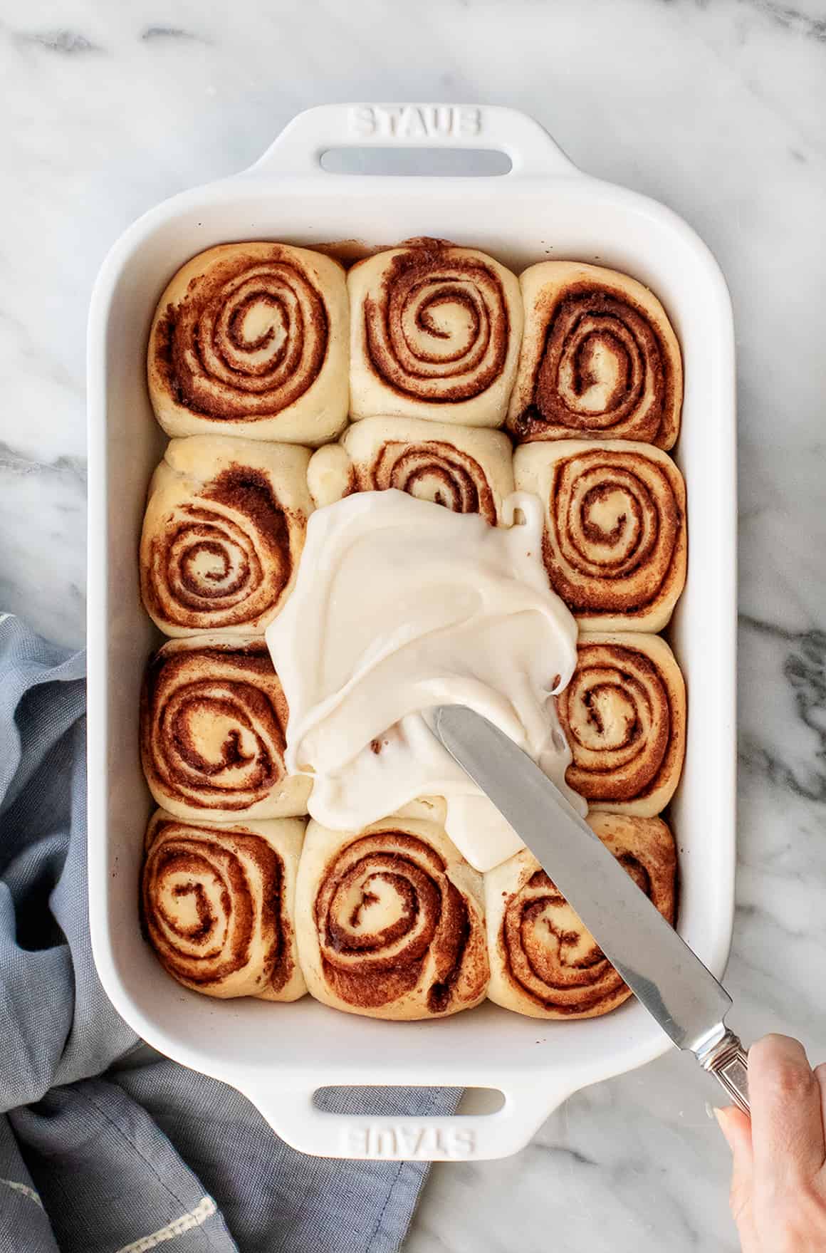 A plate of delicious cinnamon rolls